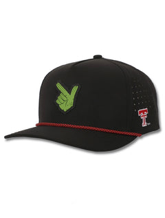 Texas Tech Dark Horse "Rubber Guns Up Cactus" Black Corded Sport Snapback Cap