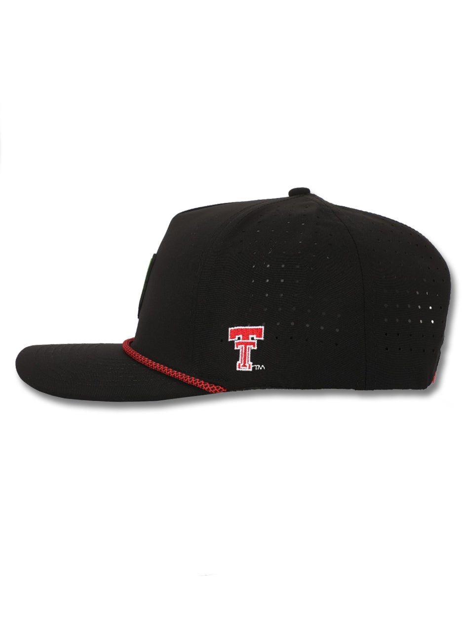Texas Tech Dark Horse "Rubber Guns Up Cactus" Black Corded Sport Snapback Cap