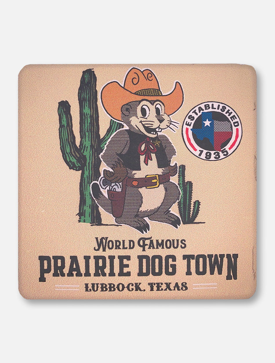 Texas Tech Red Raiders Prairie Dog Town® Colored Cork Backed Coaster