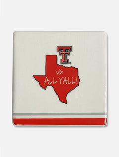 Texas Tech Vs. All Y'All Set of 4 Coasters & Holder