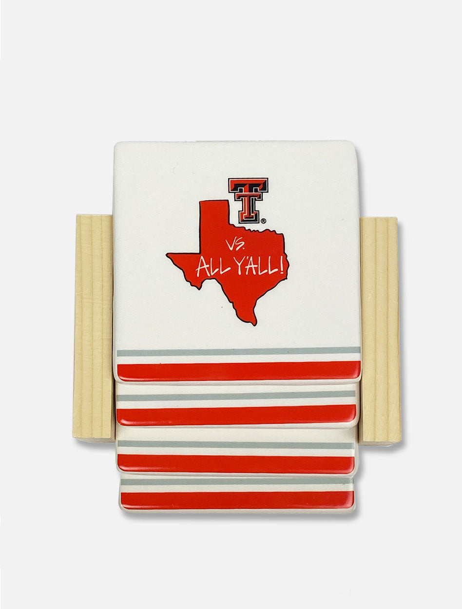 Texas Tech Vs. All Y'All Set of 4 Coasters & Holder
