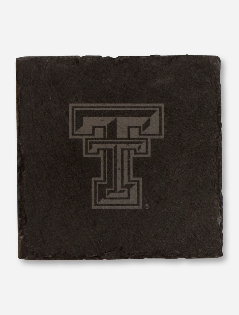 Texas Tech Set of 4 Laser Engraved Double T on Black Slate Coasters