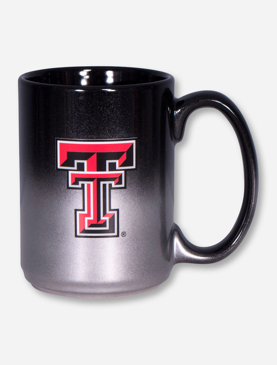 Texas Tech Double T on Silver & Black Ombre Coffee Mug