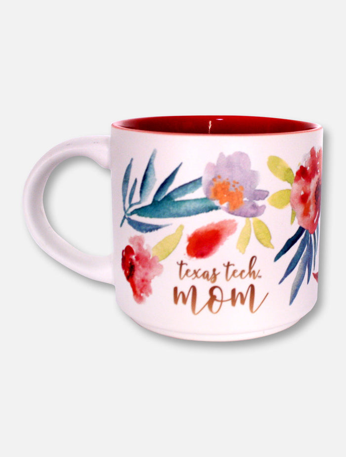 Texas Tech Red Raiders Texas Tech Floral Watercolor Mom Matte Coffee Mug