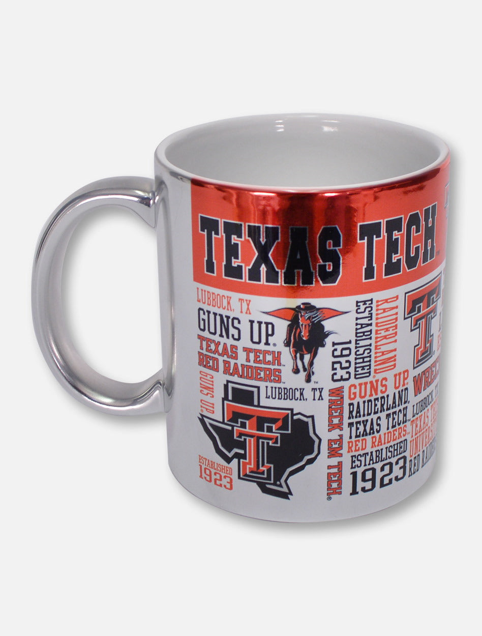 Texas Tech Red Raiders Word and Logo Wrapped Metallic Cafe Mug