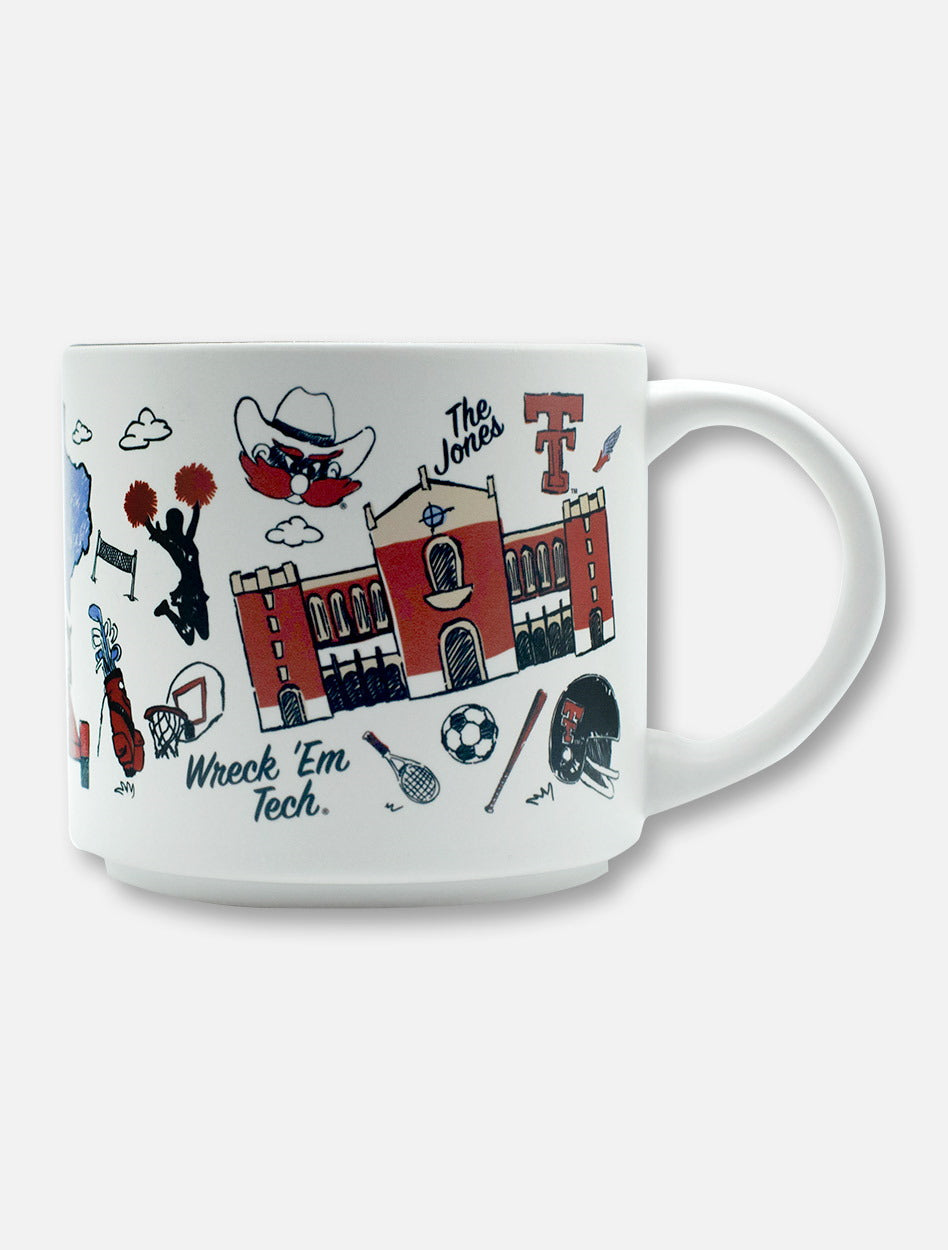 Texas Tech Red Raiders Scribbled Multi-Logo Coffee Mug