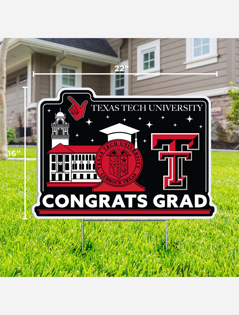 Texas Tech Red Raiders "Congrats Grad" Lawn Sign