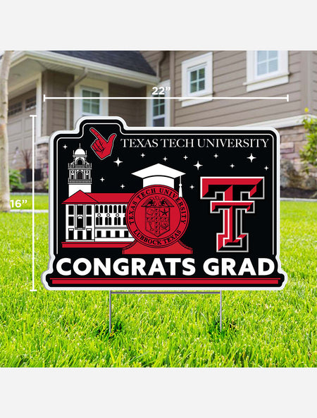 Texas Tech Red Raiders "Congrats Grad" Lawn Sign