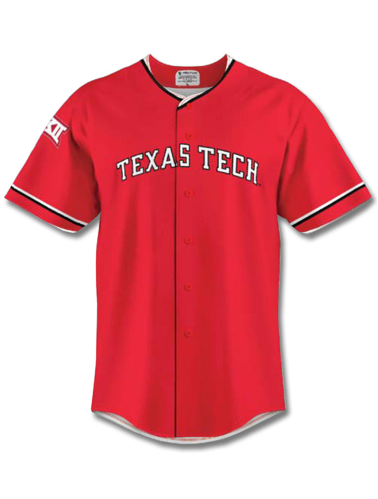 Custom Texas Tech Red Raiders Double T Replica Baseball Black Jersey in Black, Size: S, Sold by Red Raider Outfitters