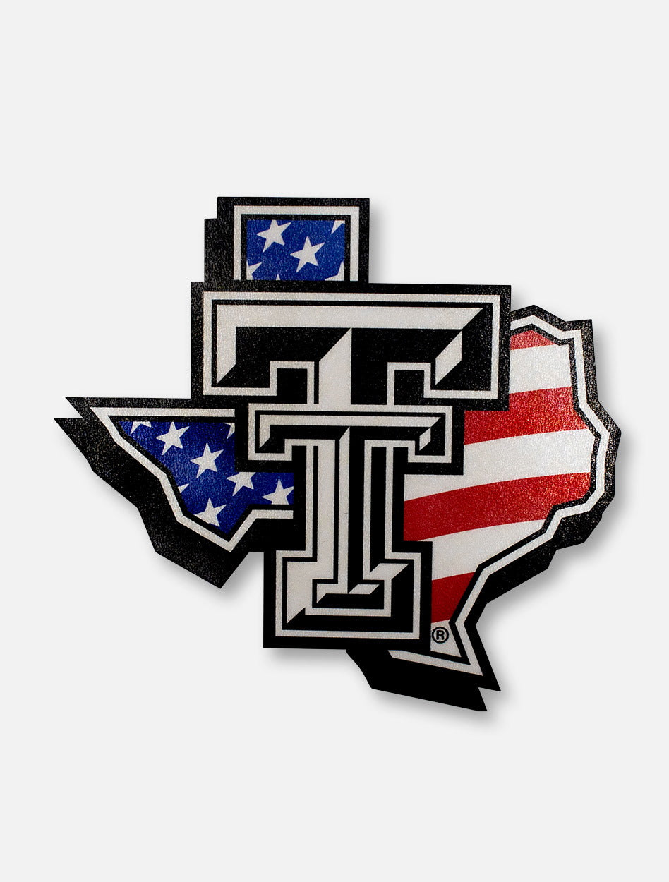 Texas Tech Red Raider American Flag Pride Logo Decal