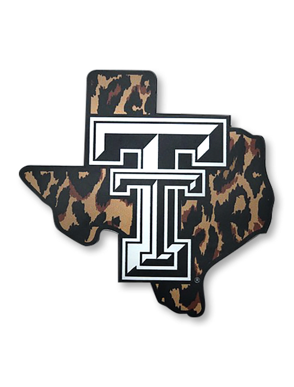 Texas Tech Red Raiders Double T on Cheetah State Decal