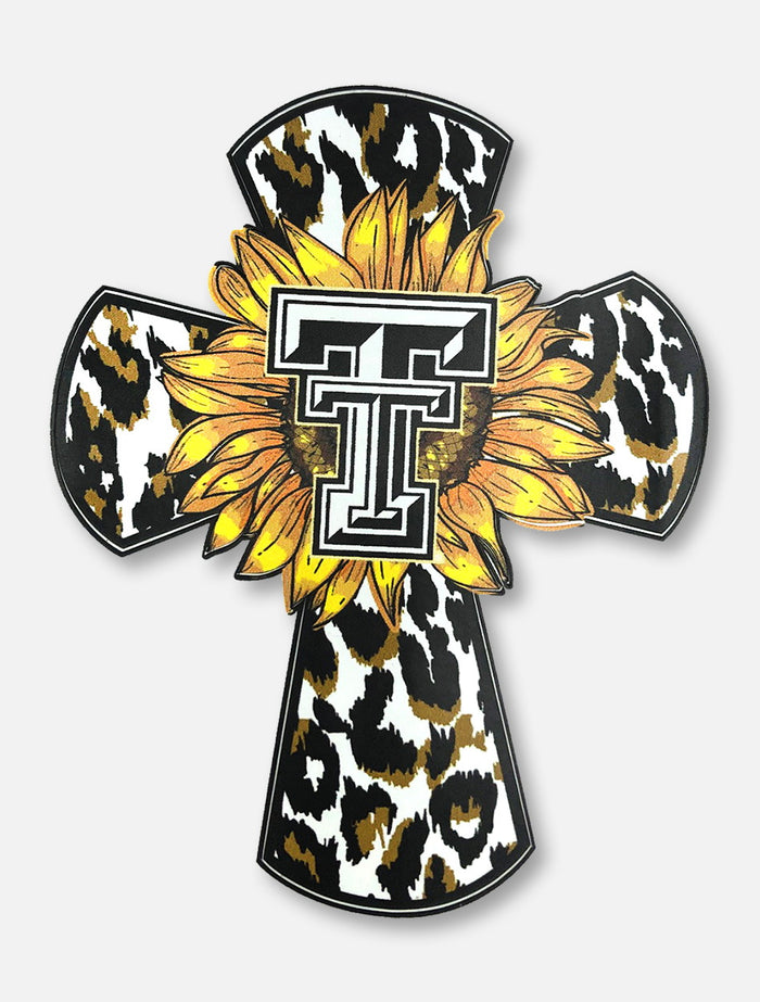 Texas Tech Red Raiders Sunflower and Cheetah Cross Decal