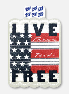 Texas Tech Red Raiders "Live Free Garter Toss" Decal