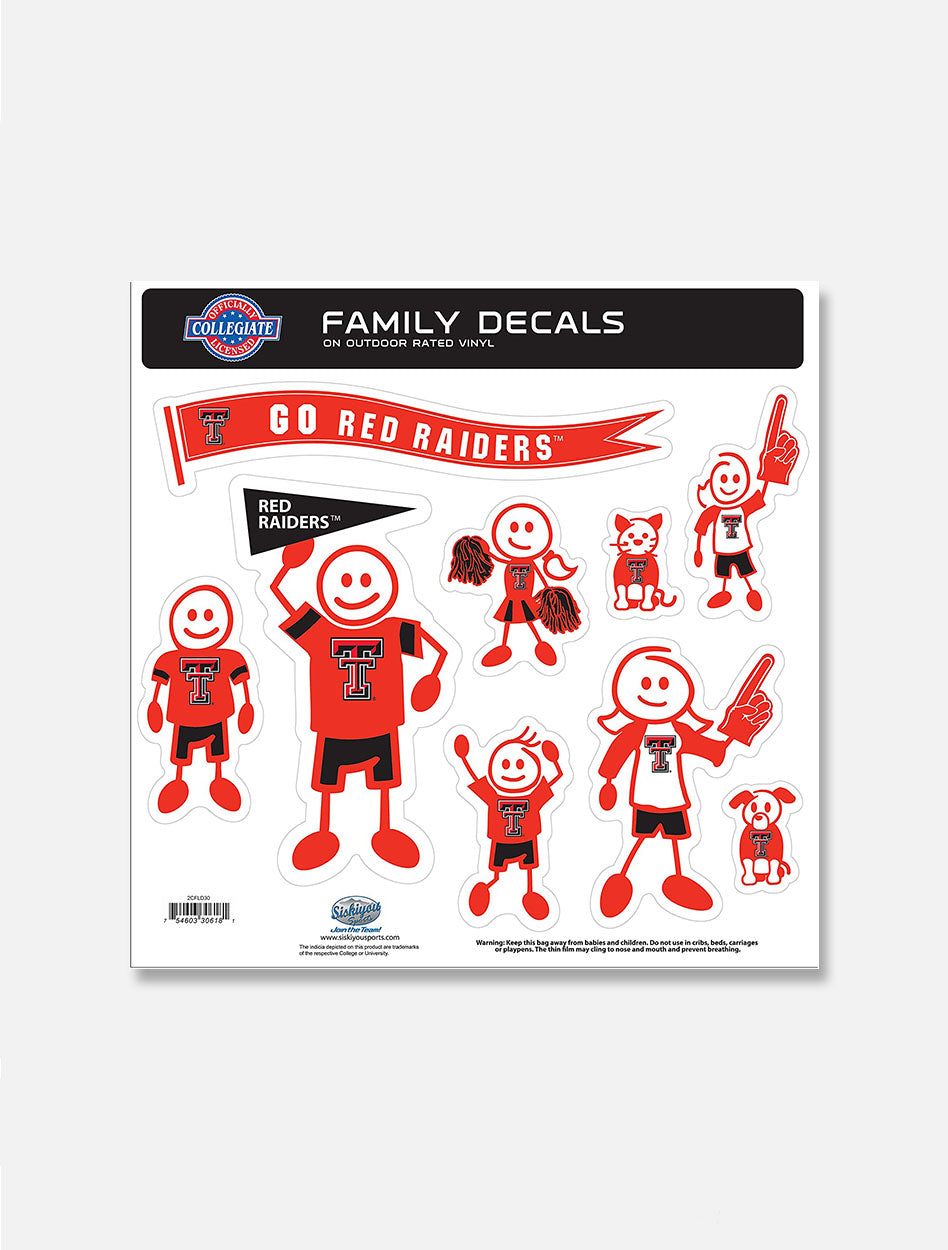 Texas Tech Red Raiders Family Decal Sheet