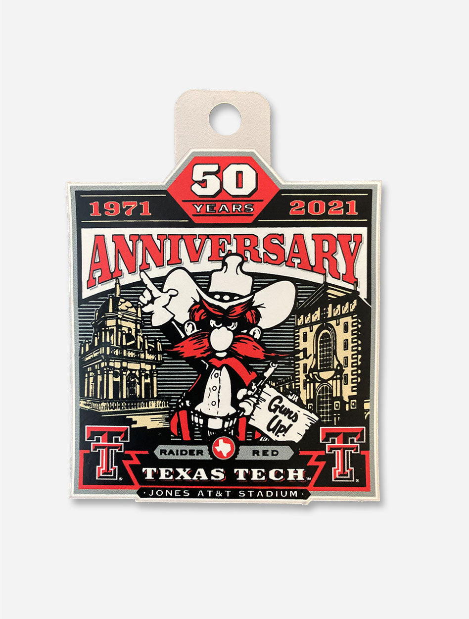 Red Raider Sticker Texas Tech Red Raiders Vintage Raider Red 50th Anniversary Decal – Red ...