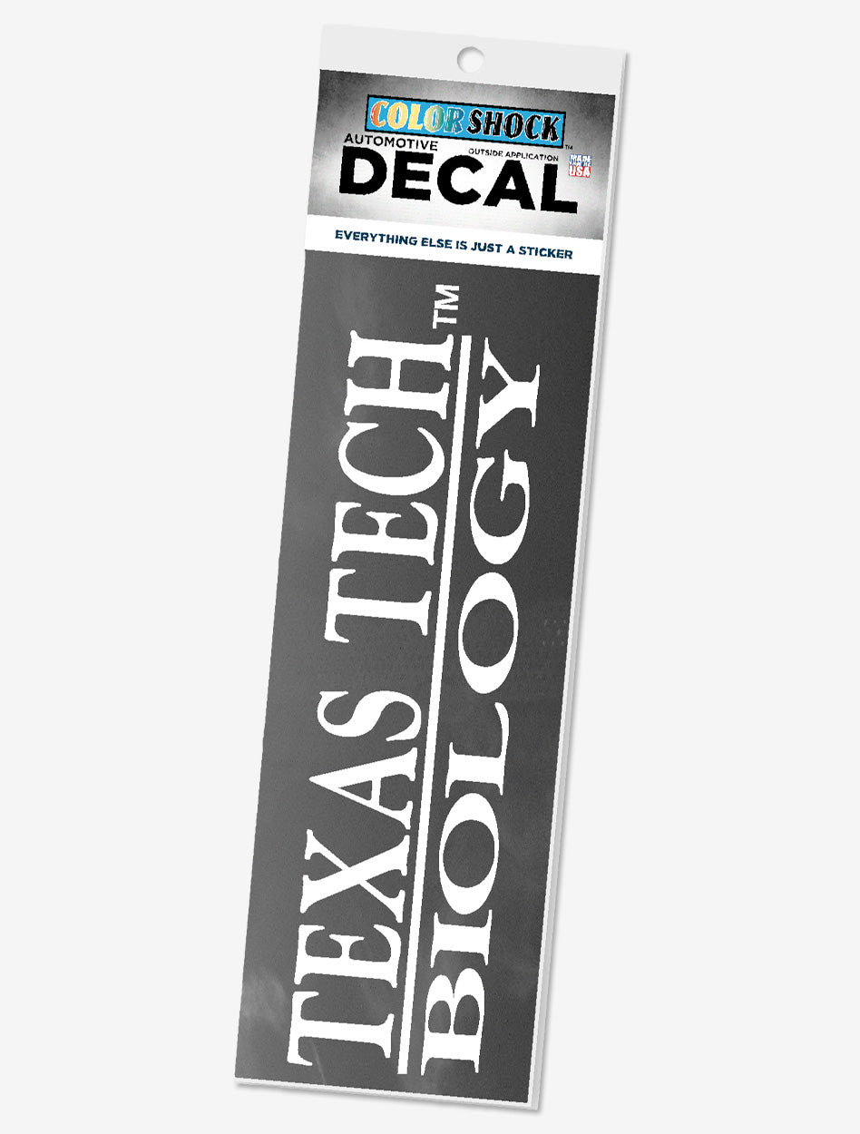 Texas Tech Biology White Decal