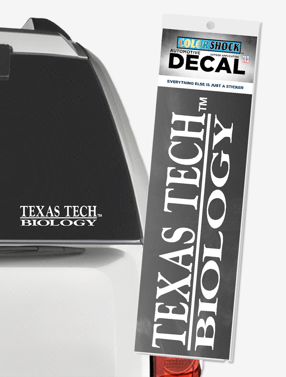 Texas Tech Biology White Decal