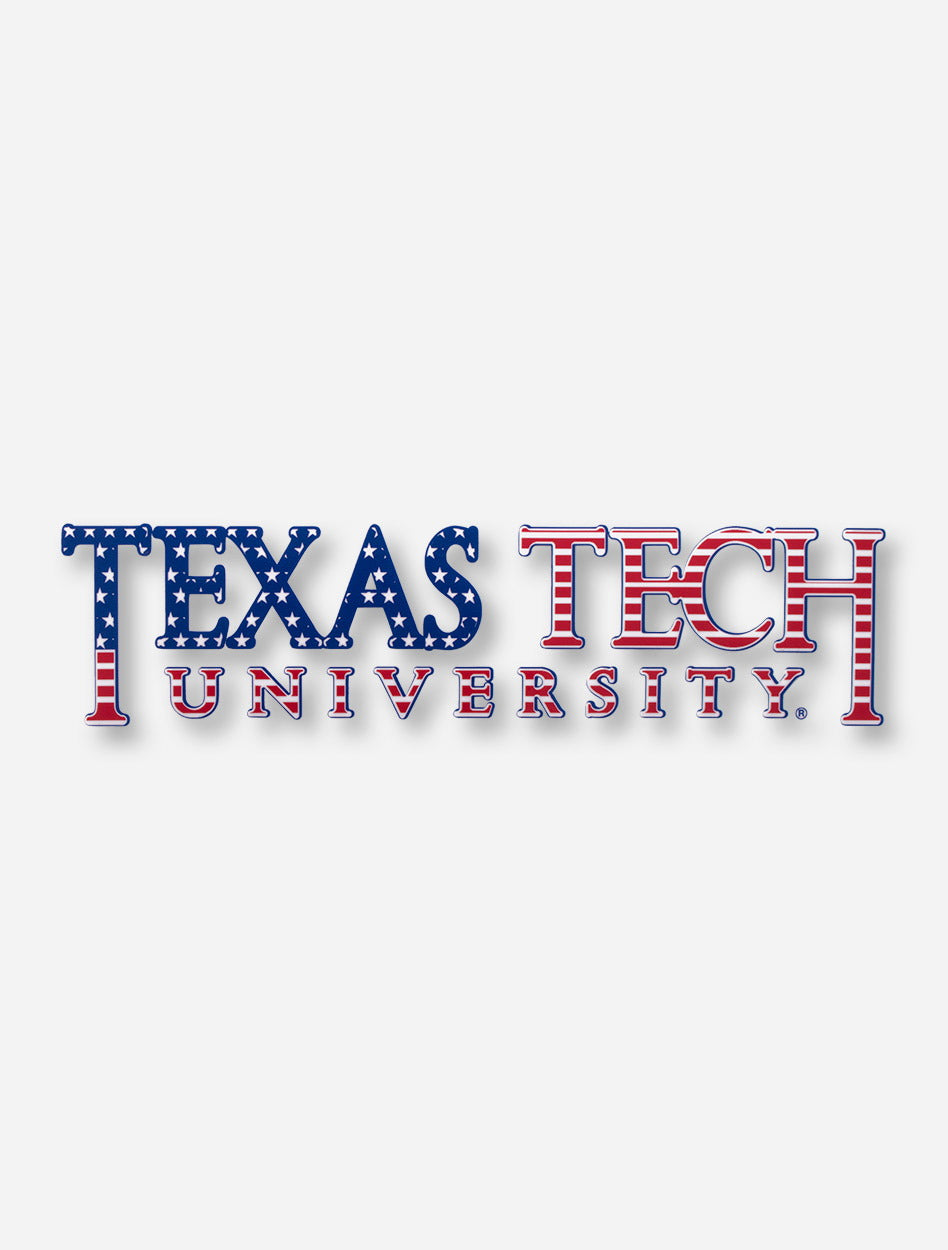 American Flag Texas Tech University Decal