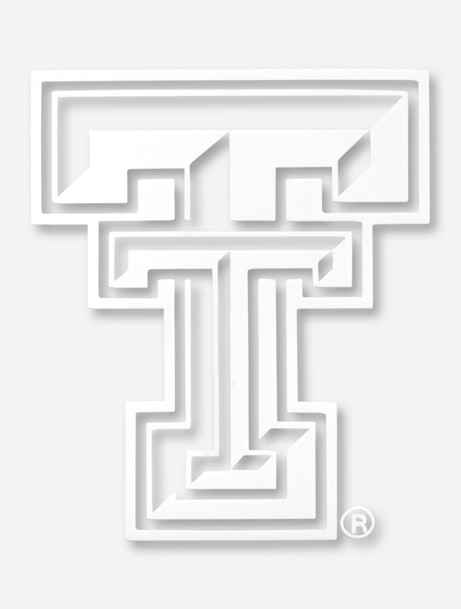 Texas Tech White and Clear Double T Decal