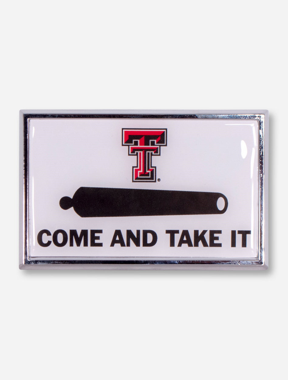 Texas Tech Come and Take It White Car Emblem