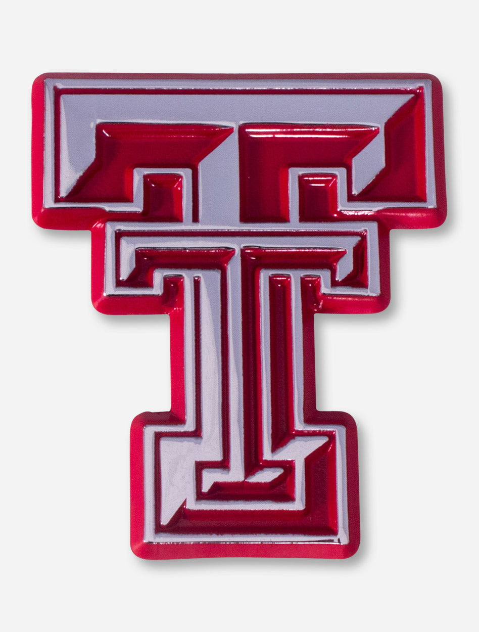 Texas Tech Chrome and Red Double T Emblem