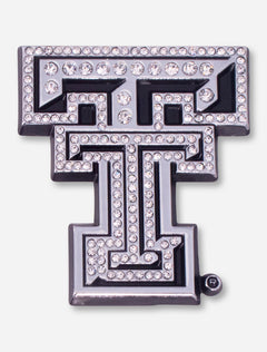 Texas Tech Crystal Chrome Double T Car Emblem