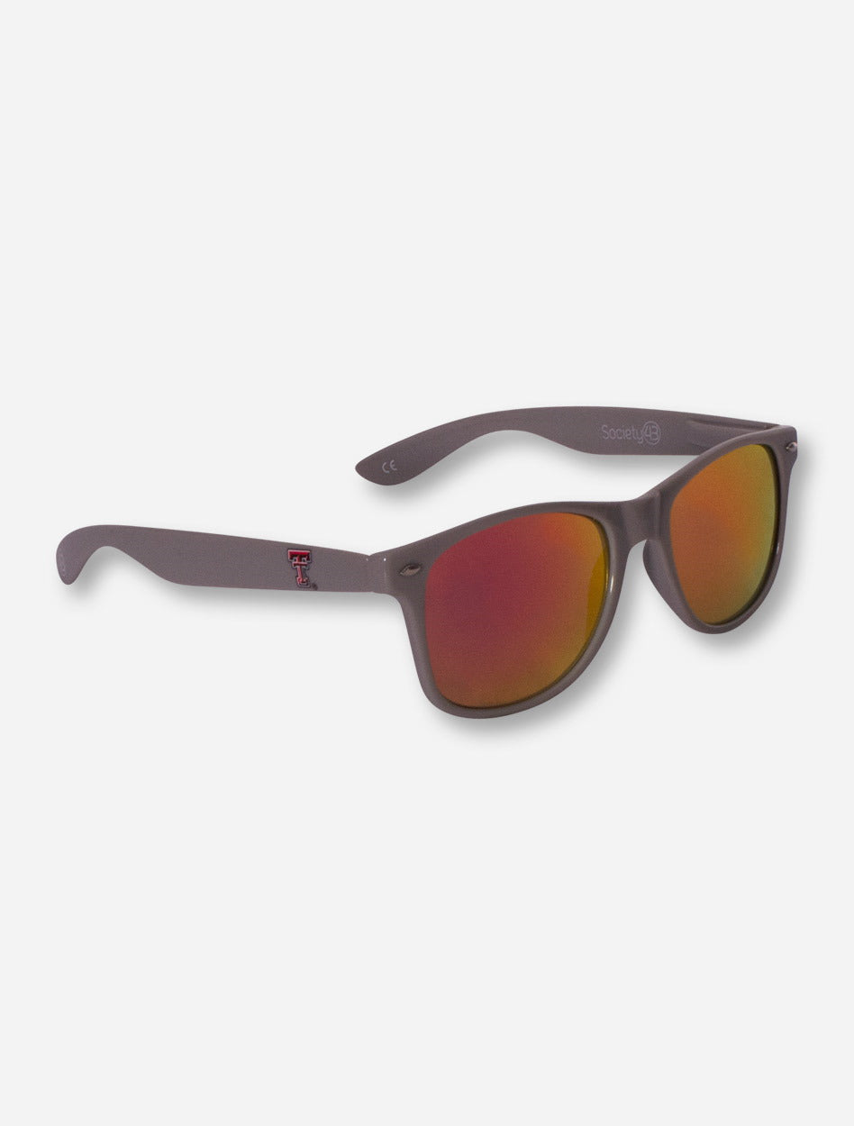 Texas Tech Red Raiders Double T on Grey Sunglasses with Mirrored Lenses