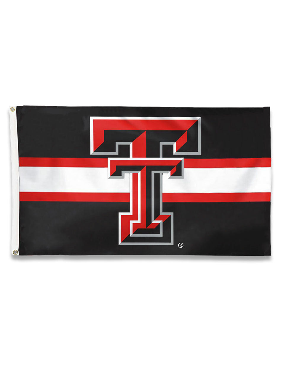 Texas Tech Double T w/ Horizontal Stripes 3'x5' Deluxe Flag