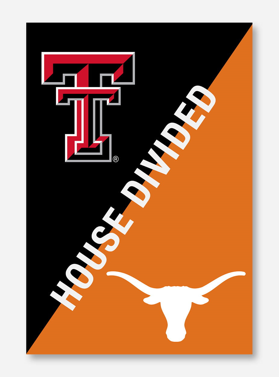 House Divided: TTU/UT Black & Orange 28" x 44" Flag