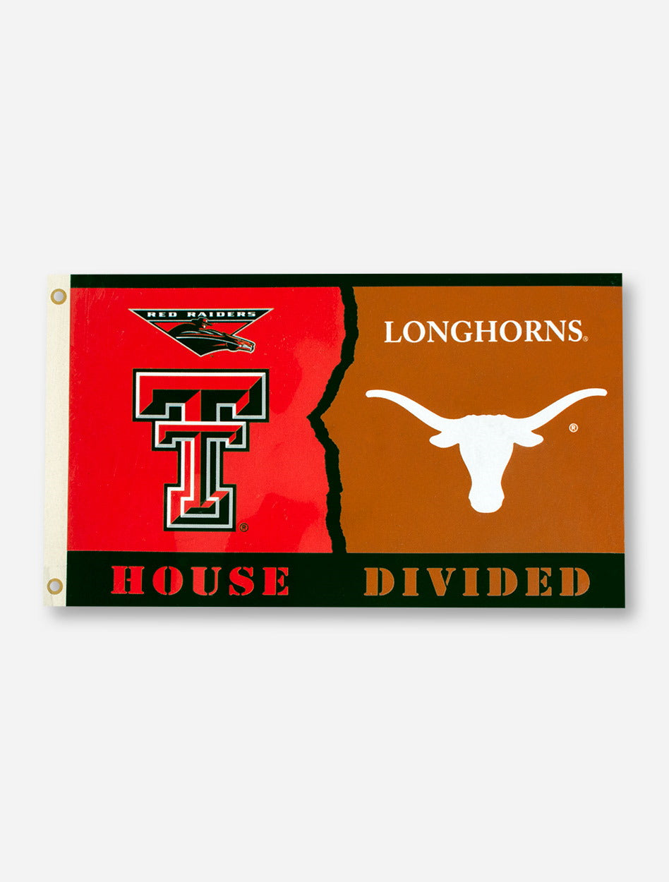 House Divided: TTU/UT Red & Orange 3' x 5' Flag