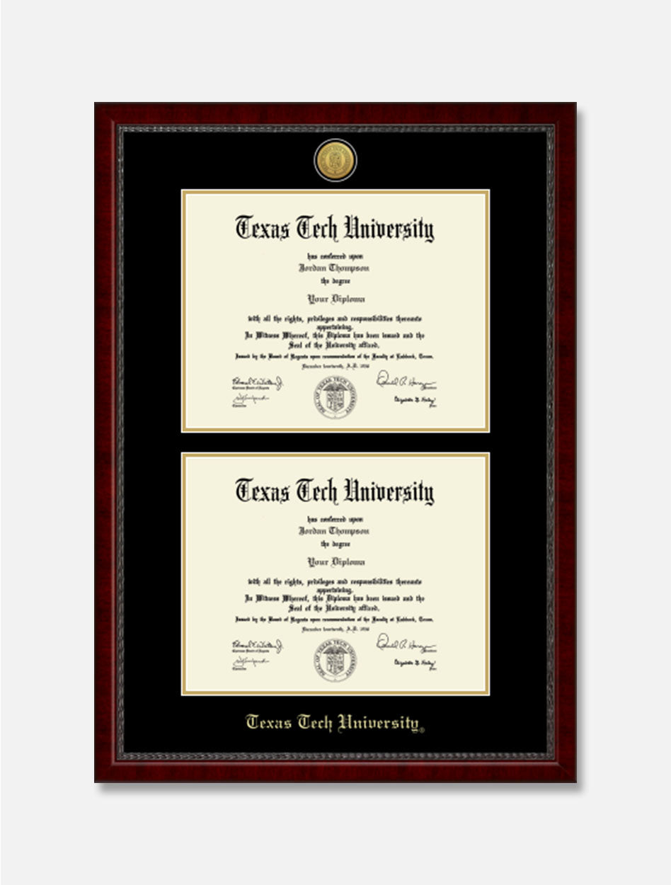 Gold Engraved Signature Double Diploma Frame C7