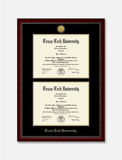 Gold Engraved Signature Double Diploma Frame C7