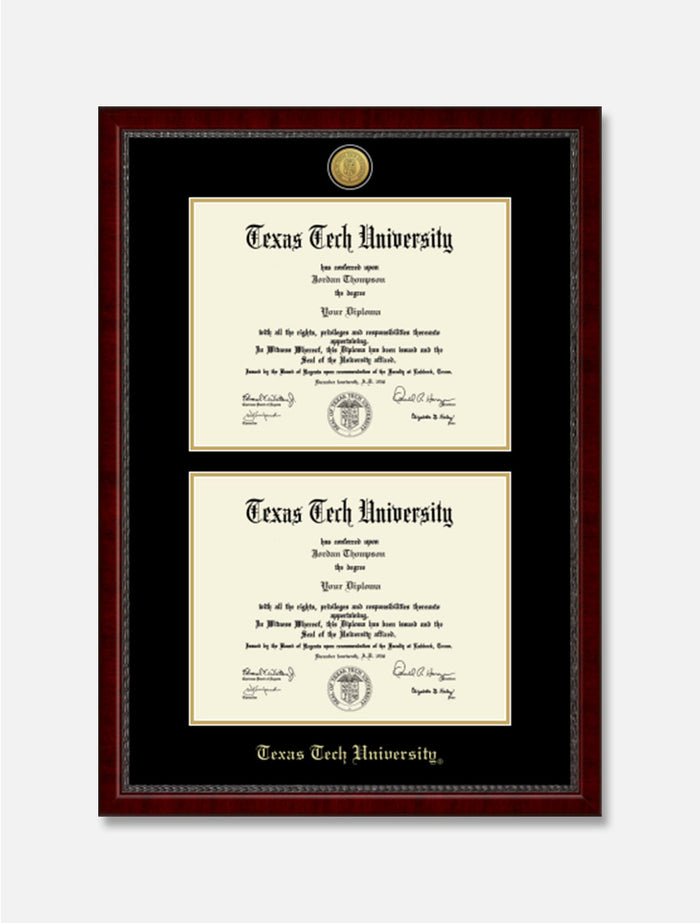 Gold Engraved Signature Double Diploma Frame C7