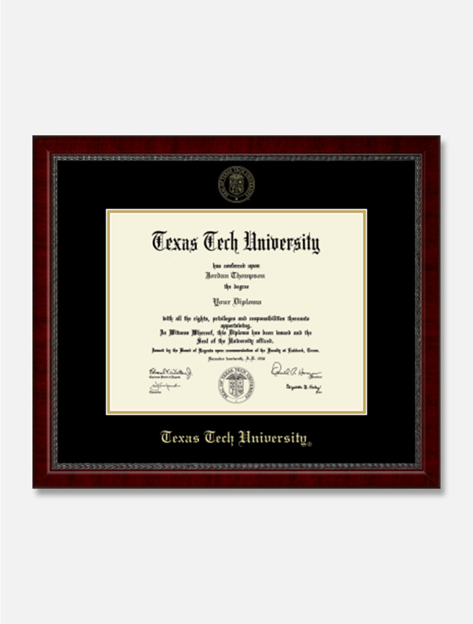 Texas Tech Red Raiders Gold Embossed Diploma Frame in Signature with Black and Gold Mats C6