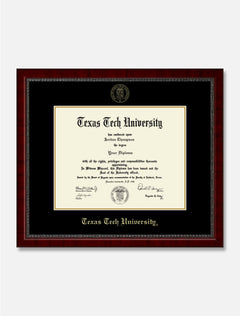 Texas Tech Red Raiders Gold Embossed Diploma Frame in Signature with Black and Gold Mats C6