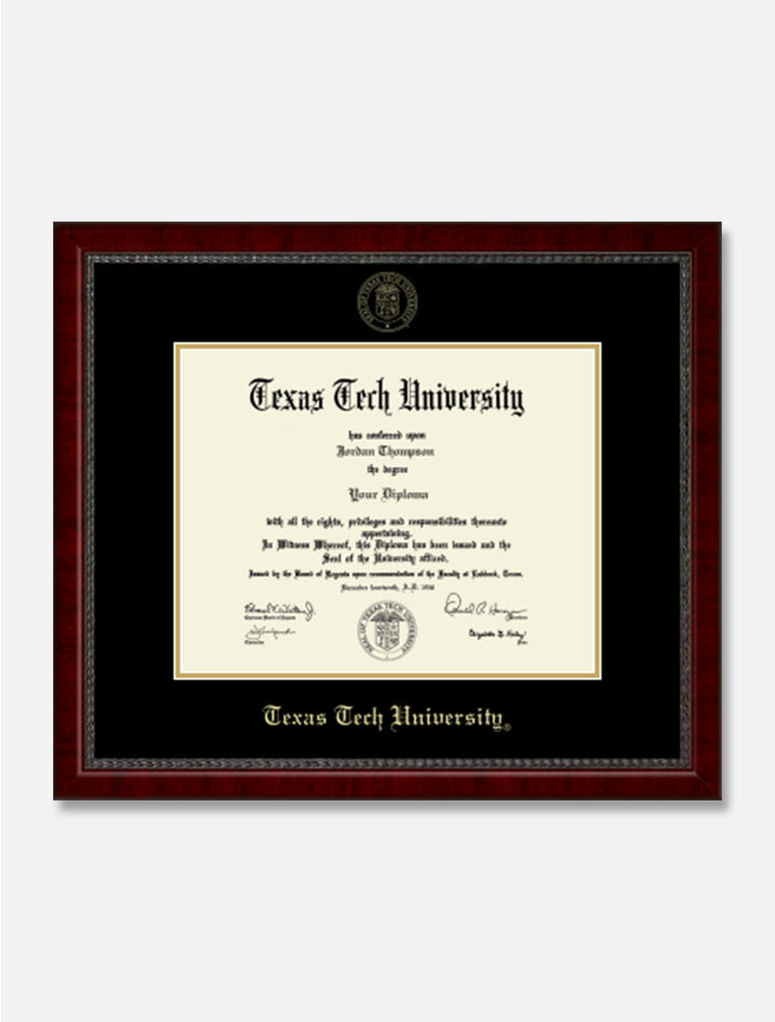 Texas Tech Red Raiders Gold Embossed Diploma Frame in Signature with Black and Gold Mats C6