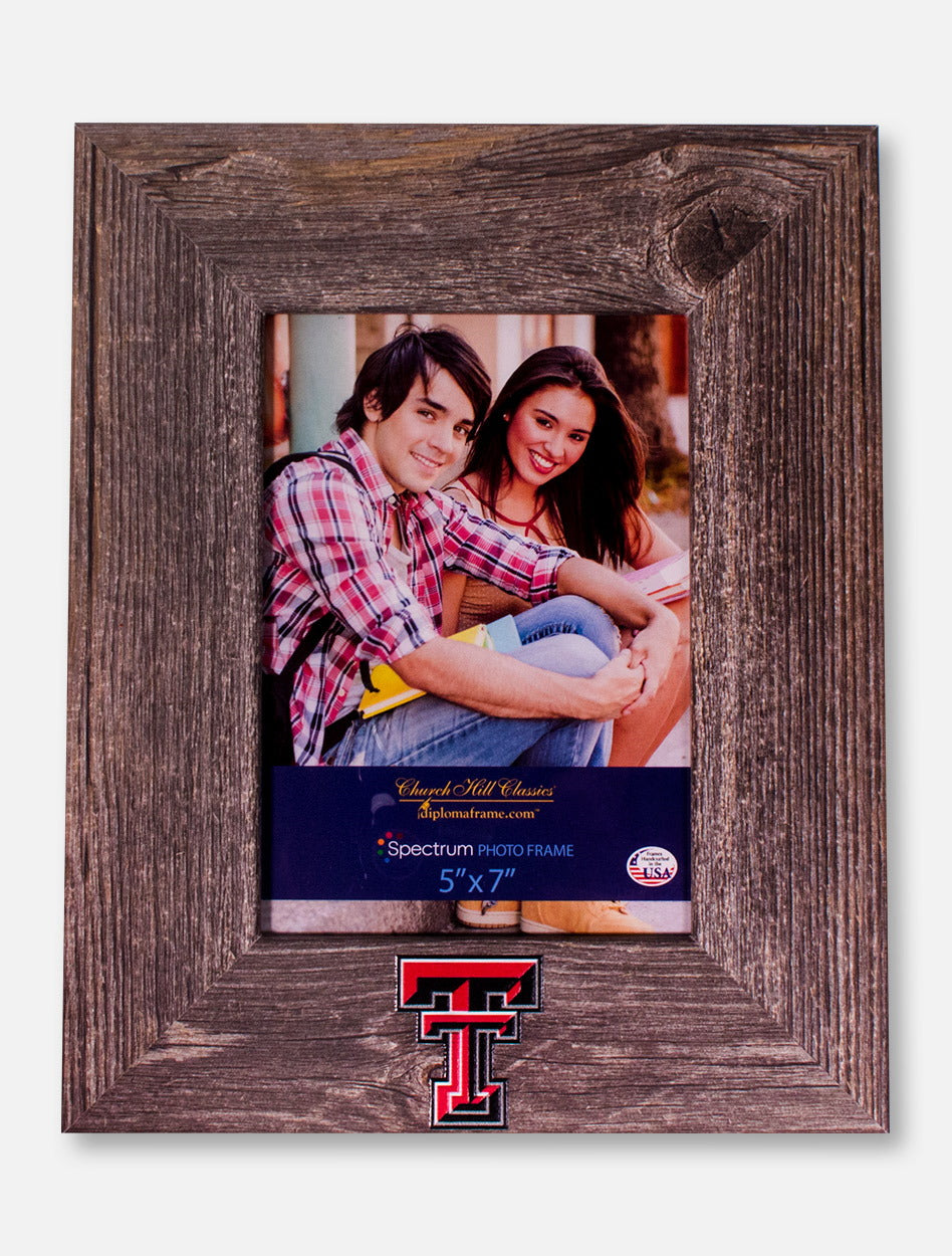 Churchill Classics Texas Tech Red Raiders Double T Barnwood Grey Washed 5"x7" Vertical Frame