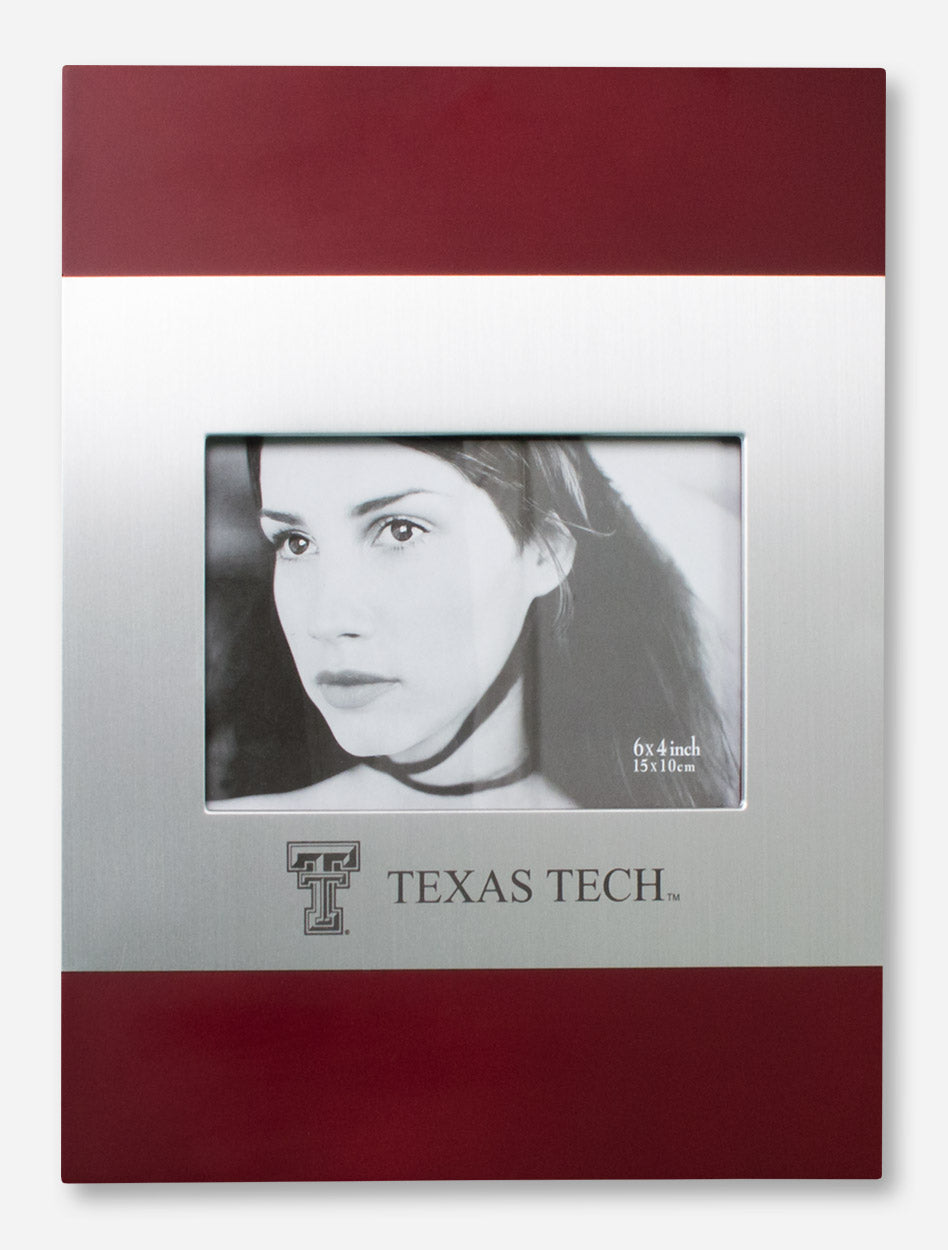 Laser Engraved Texas Tech Wood & Silver Frame