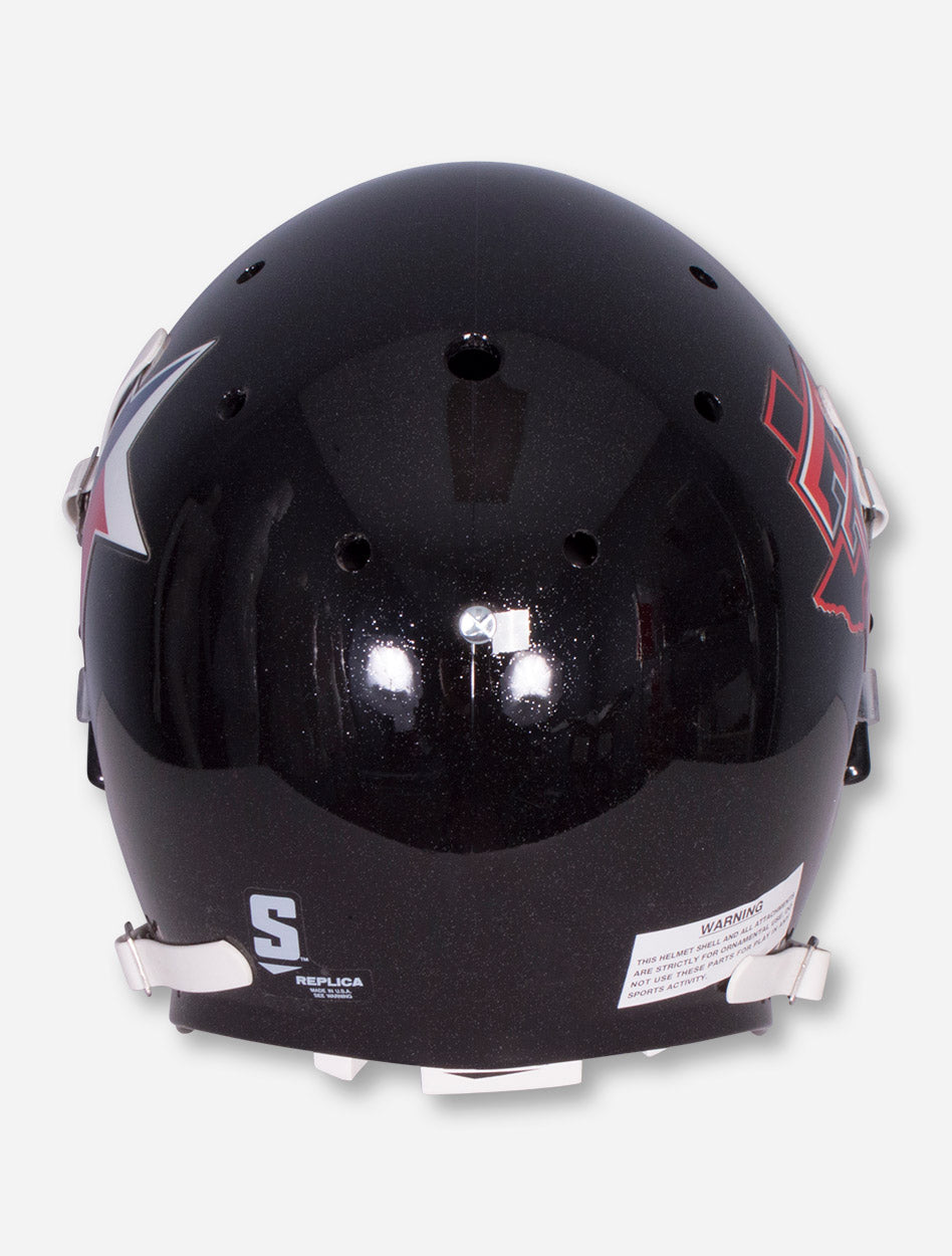 black football helmet maroon star Schutt Texas Star on Black Replica Helmet