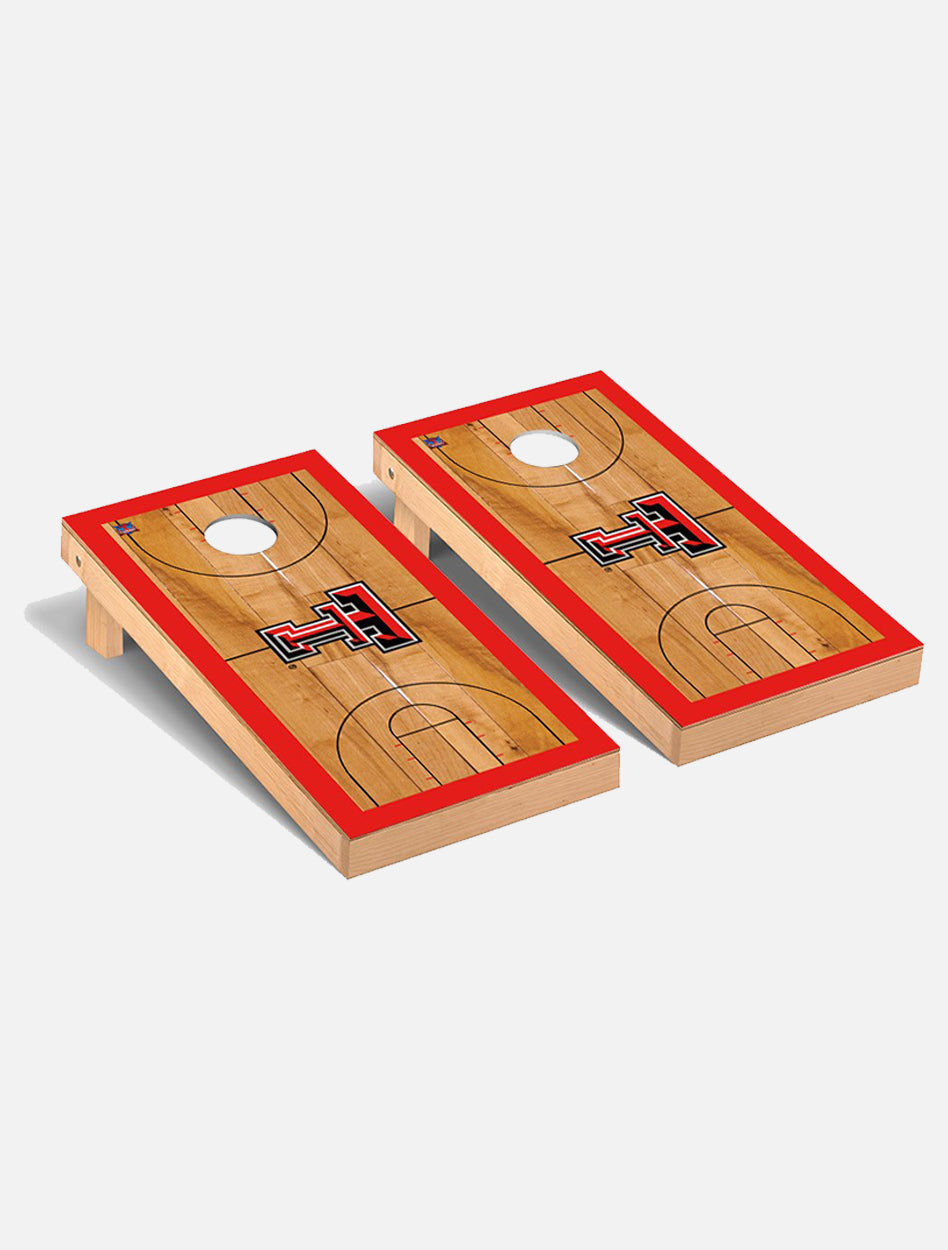 Texas Tech Red Raiders Solid Wood 2x4 Cornhole Board Set- "Basketball Court "