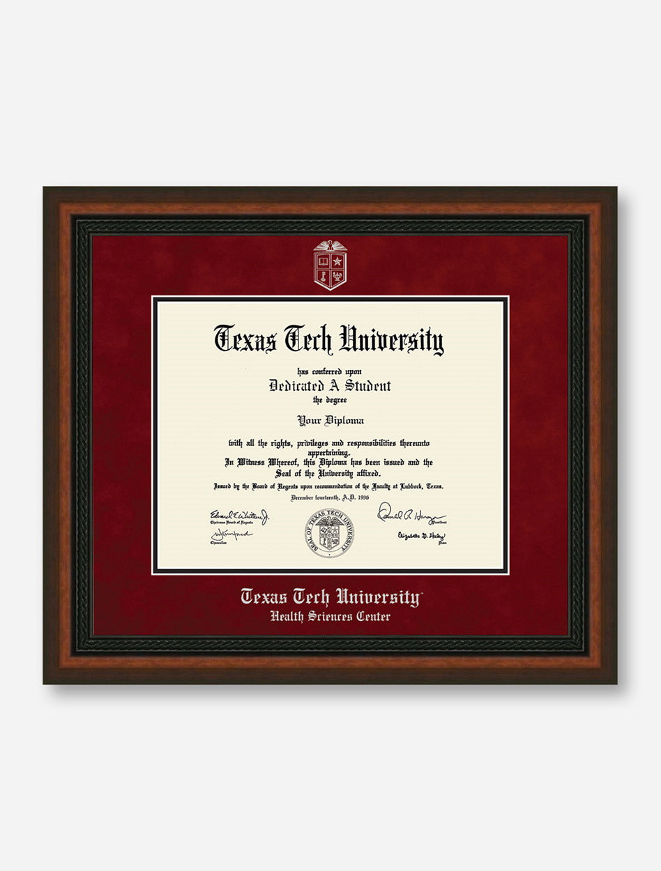 HSC Silver Embossed Mahogany Rope Red Suede Diploma Frame T8