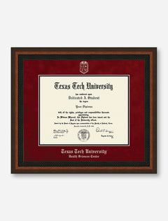 HSC Silver Embossed Mahogany Rope Red Suede Diploma Frame T8