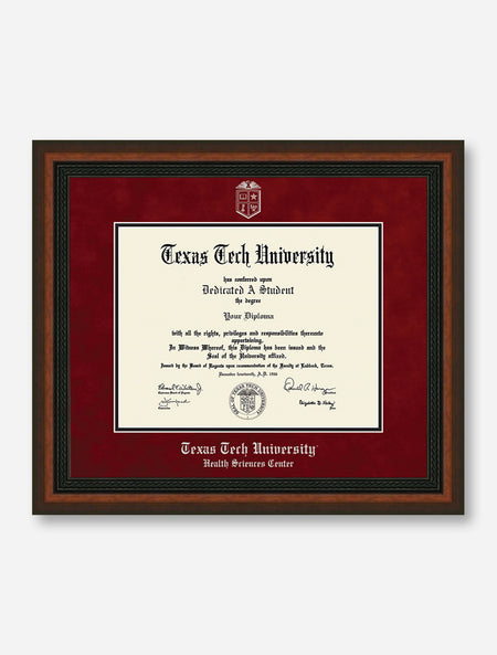 HSC Silver Embossed Mahogany Rope Red Suede Diploma Frame T8