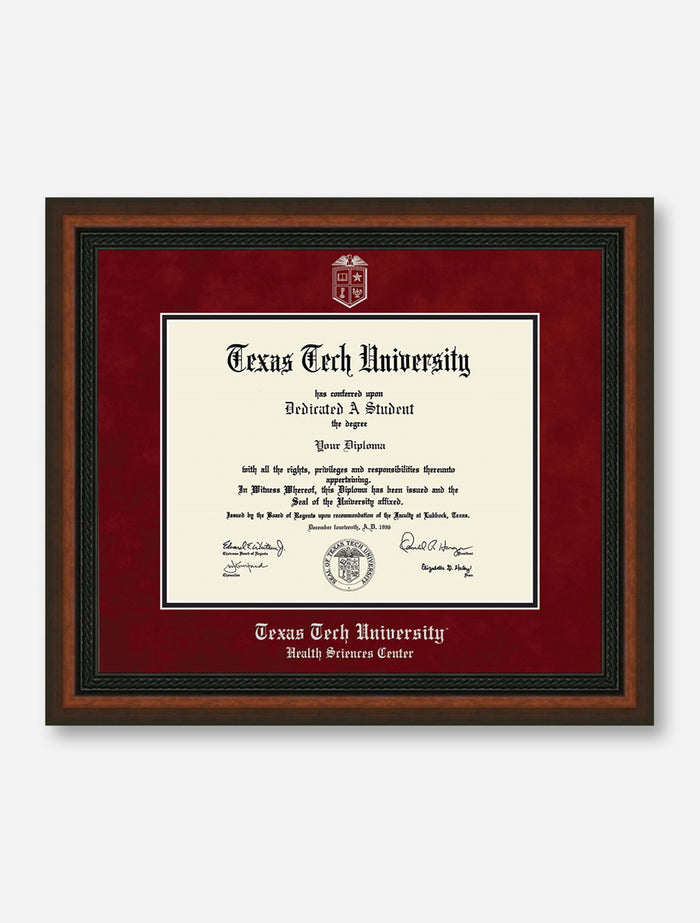 HSC Silver Embossed Mahogany Rope Red Suede Diploma Frame T8