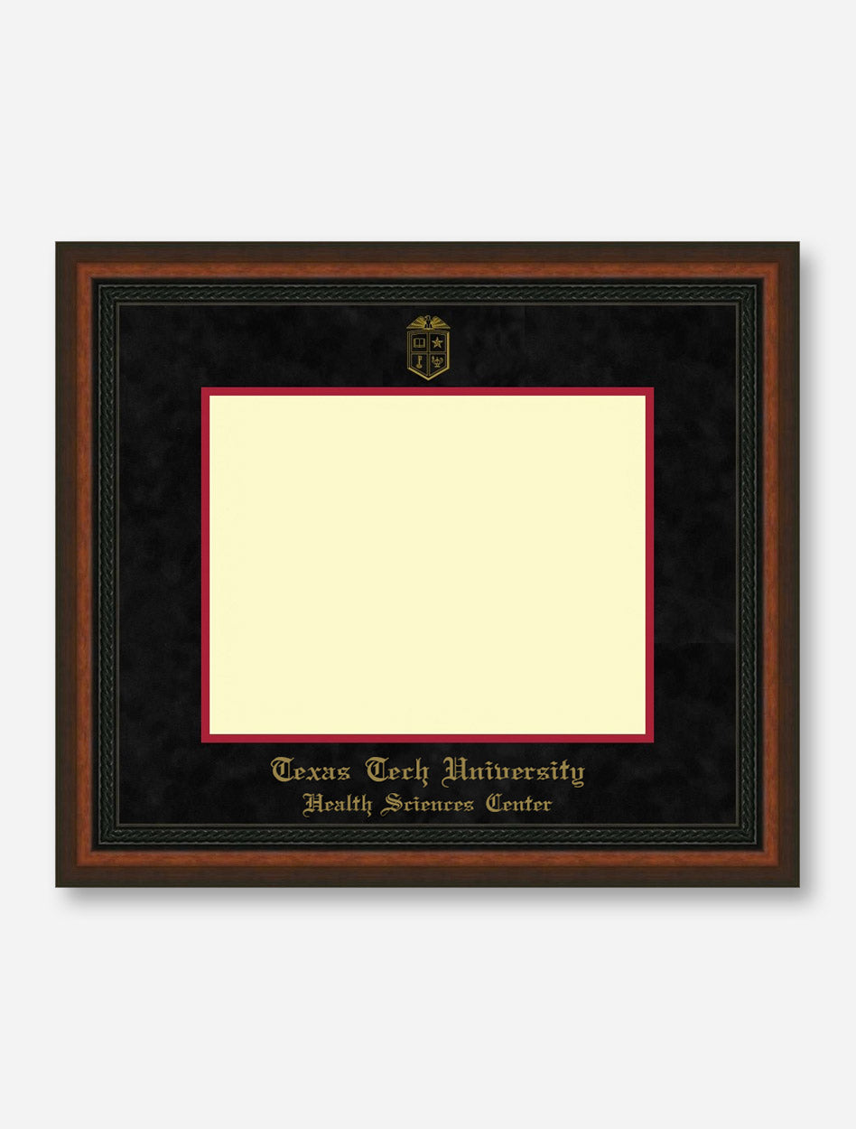 HSC PhD Gold Embossed Mahogany Rope Black Suede Diploma Frame T12