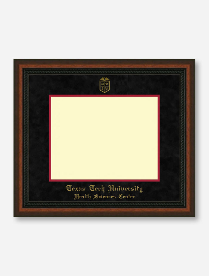 HSC PhD Gold Embossed Mahogany Rope Black Suede Diploma Frame T12