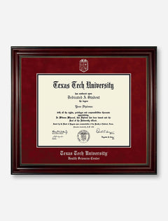 HSC PhD Silver Embossed Cherry Bead Red Suede Diploma Frame T13