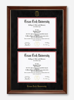 Texas Tech Black Suede Double Mat Diploma Frame T16