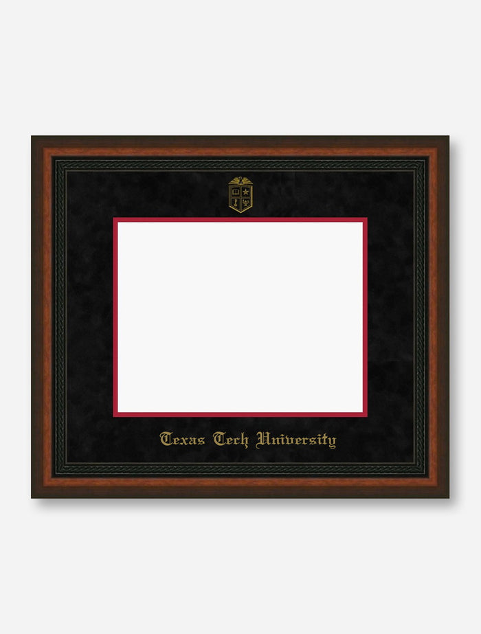 Gold Embossed Mahogany Rope Black Suede Diploma Frame T1