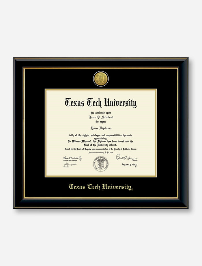 Gold Engraved Medallion Onyx Diploma Frame C8